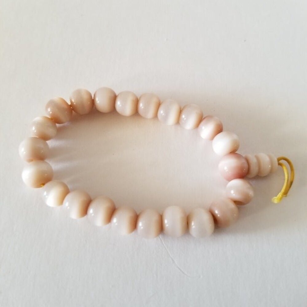 Bracelet Ivory Bone Colored Elastic Beaded Thread 6mm Wrist New